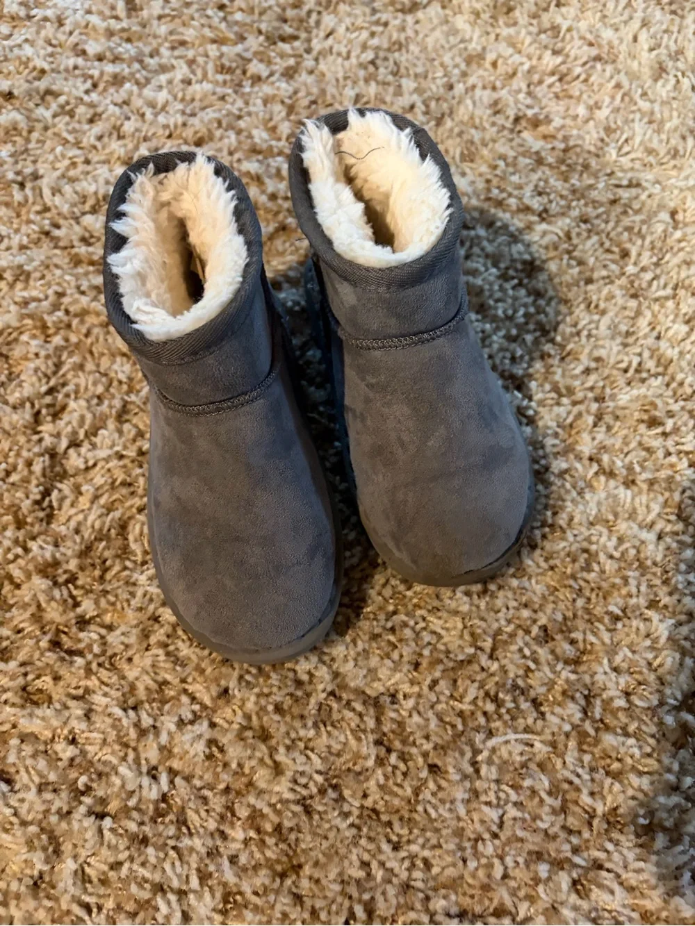 Kids Grey Fleece-Lined Winter Boots